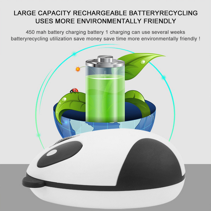 Tihi 2.4GHz bežični optički Panda računalni miš prikladan za Win Mac Linux Andriod IOS Macbook PC prijenosno računalo