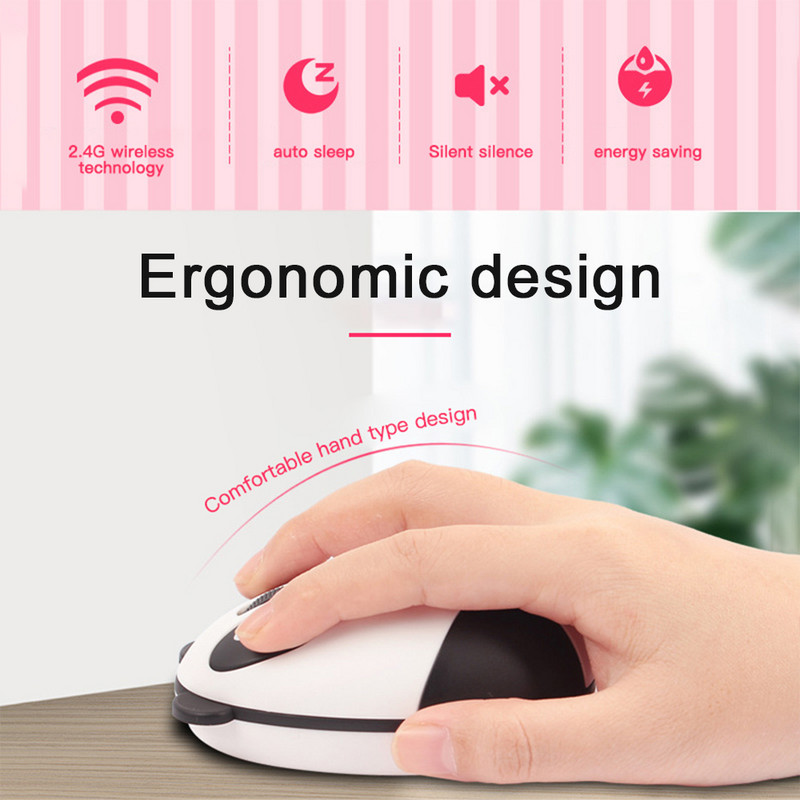 Tihi 2.4GHz bežični optički Panda računalni miš prikladan za Win Mac Linux Andriod IOS Macbook PC prijenosno računalo