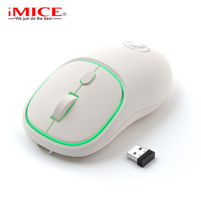 iMice Punjivi bežični miš Tiho računalo LED Mini 1600 DPI Ergonomska gaming Mause Optički USB za prijenosno računalo