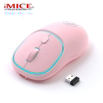 iMice Punjivi bežični miš Tiho računalo LED Mini 1600 DPI Ergonomska gaming Mause Optički USB za prijenosno računalo