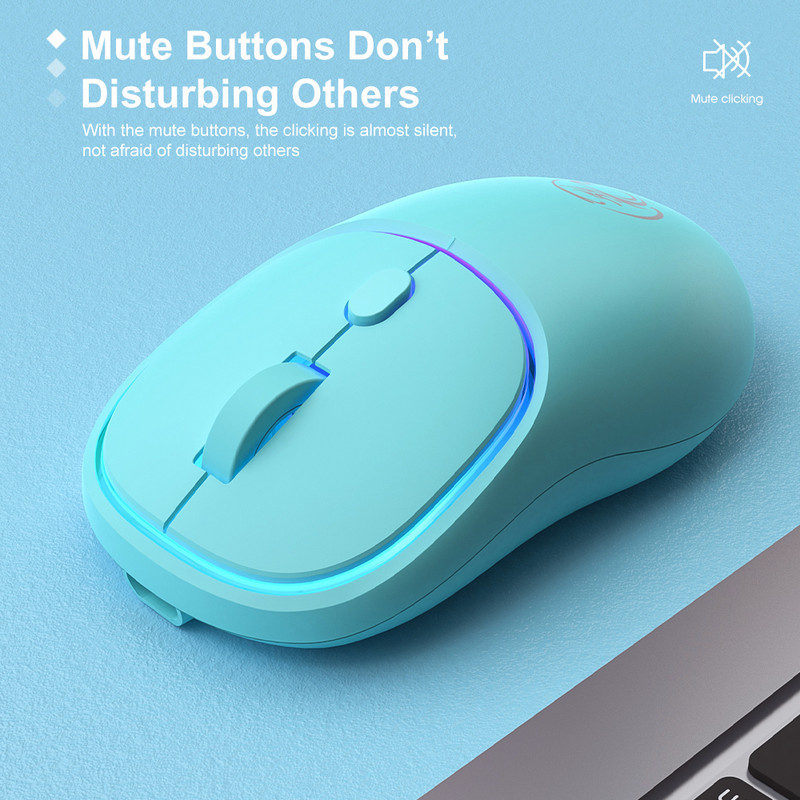 iMice Punjivi bežični miš Tiho računalo LED Mini 1600 DPI Ergonomska gaming Mause Optički USB za prijenosno računalo