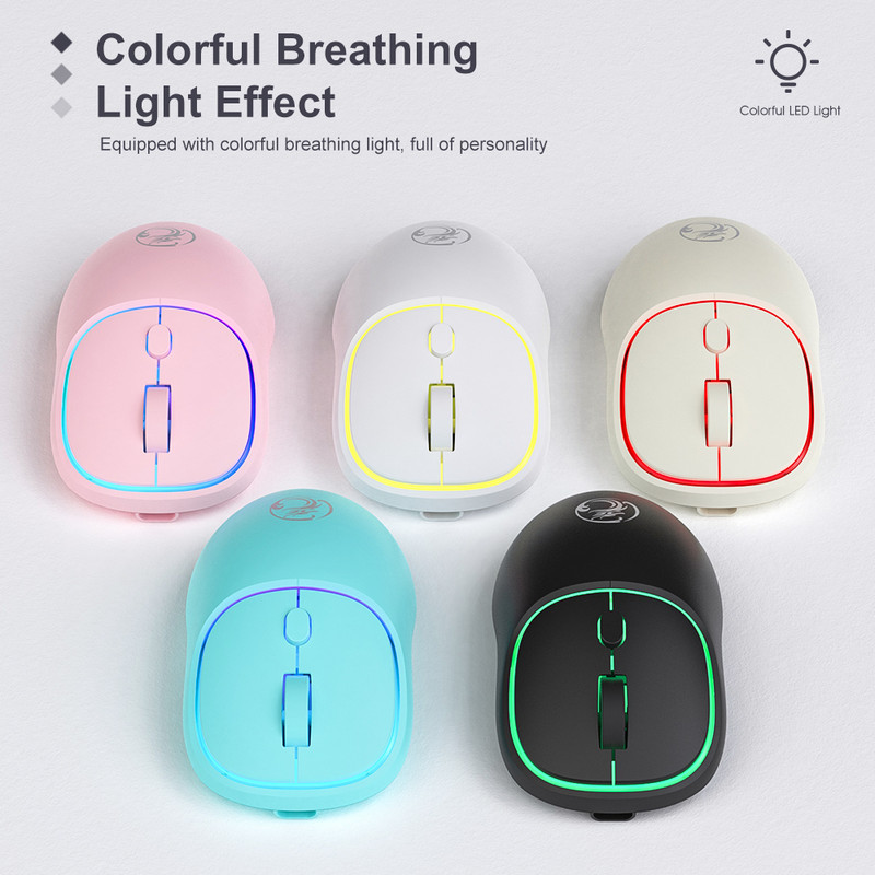 iMice Punjivi bežični miš Tiho računalo LED Mini 1600 DPI Ergonomska gaming Mause Optički USB za prijenosno računalo