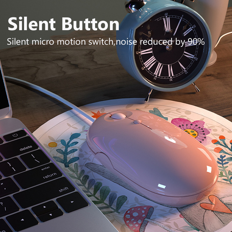 USB žičani igrački miš 1600DPI Mute Mouse Makro prijenosno računalo USB uredski ergonomski dizajn za PC igrače Dodaci za prijenosna računala