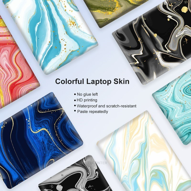 10/11/12/13/14/15/17 collu DIY krāsaina marmora klēpjdatora uzlīmes apvalks MacBook Air 11 Air 13.3 2020 Pro 13/HP/DELl/Lenovo