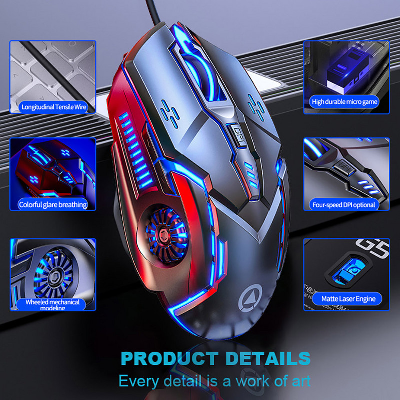 Laserski miš za računalne igrače Gaming miš Ergonomski miševi s LED pozadinskim osvjetljenjem USB miševi za računalne igrače Dječaci Djevojčice Miš za prijenosno računalo