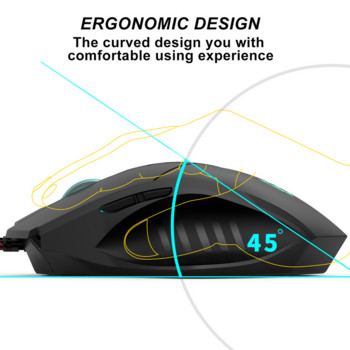 Anmck USB Ενσύρματο ποντίκι παιχνιδιών Εργονομικό 3200DPI Ρυθμιζόμενο 6D LED Οπτικά Επαγγελματικά Ποντίκια Υπολογιστή για Παιχνίδι ποντικιών φορητού υπολογιστή