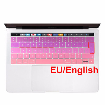 EU US Εισάγετε Αραβικά Ρωσικά Γαλλικά Αγγλικά για MacBook Pro 13 15 Touch Bar 2019 Αυτοκόλλητο κάλυμμα πληκτρολογίου σιλικόνης A2159 A1989 A1707