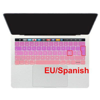 EU US Εισάγετε Αραβικά Ρωσικά Γαλλικά Αγγλικά για MacBook Pro 13 15 Touch Bar 2019 Αυτοκόλλητο κάλυμμα πληκτρολογίου σιλικόνης A2159 A1989 A1707