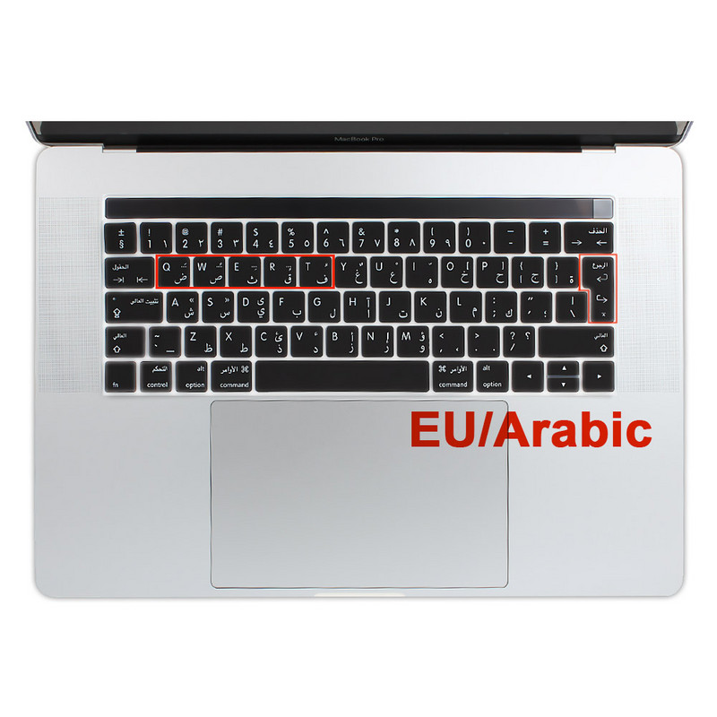 UE S.U.A. Introduceți arabă rusă franceză engleză pentru MacBook Pro 13 15 Touch Bar 2019 autocolant silicon pentru capacul tastaturii A2159 A1989 A1707