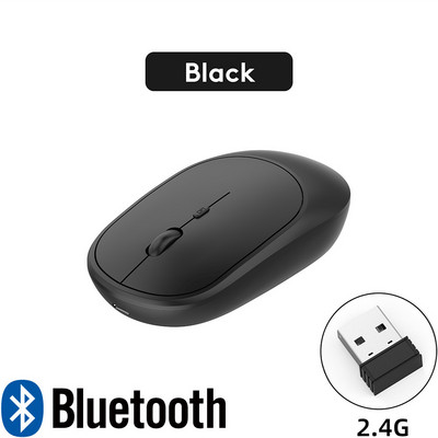 Bežični Bluetooth miš za MacBook PC iPad Punjivi Dual Modes Bluetooth 2.4G USB Mouse 3 Adjustable DPI Za Tablet Laptop
