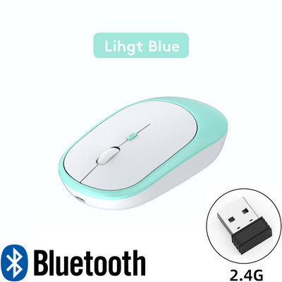 Bežični Bluetooth miš za MacBook PC iPad Punjivi Dual Modes Bluetooth 2.4G USB Mouse 3 Adjustable DPI Za Tablet Laptop