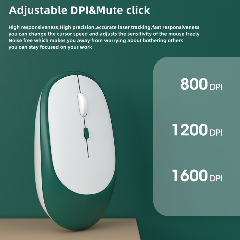 Bežični Bluetooth miš za MacBook PC iPad Punjivi Dual Modes Bluetooth 2.4G USB Mouse 3 Adjustable DPI Za Tablet Laptop