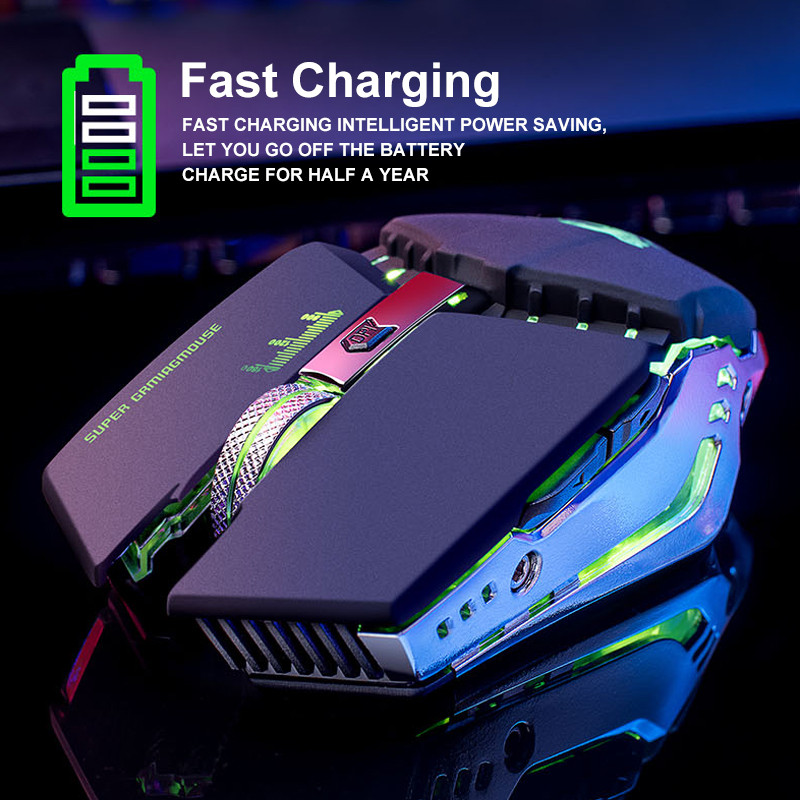 X11 bežični miš za igranje punjivi 2.4G bežični tihi LED USB optički ergonomski miševi za igranje miš za surfanje za prijenosno/osobno računalo