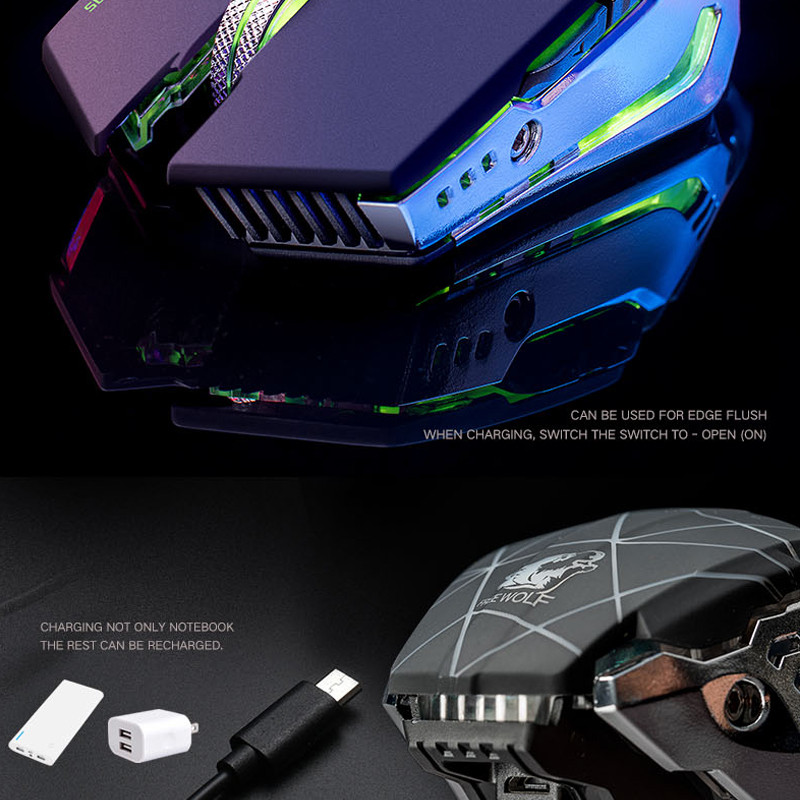 X11 bežični miš za igranje punjivi 2.4G bežični tihi LED USB optički ergonomski miševi za igranje miš za surfanje za prijenosno/osobno računalo