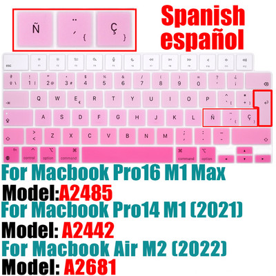 španjolska Za Macbook Air M2 A2681 poklopac tipkovnice Otporan na prašinu vodootporan silikonski poklopac za prijenosno računalo Pro14 A2442 A2485 Macbook procjene