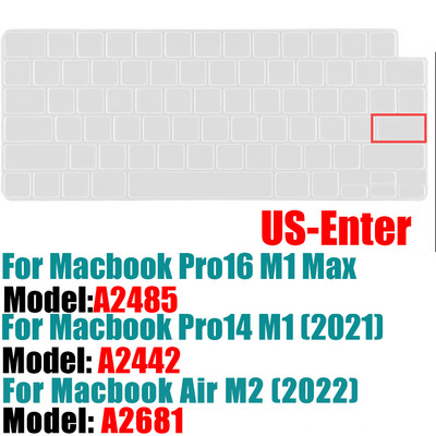 španjolska Za Macbook Air M2 A2681 poklopac tipkovnice Otporan na prašinu vodootporan silikonski poklopac za prijenosno računalo Pro14 A2442 A2485 Macbook procjene