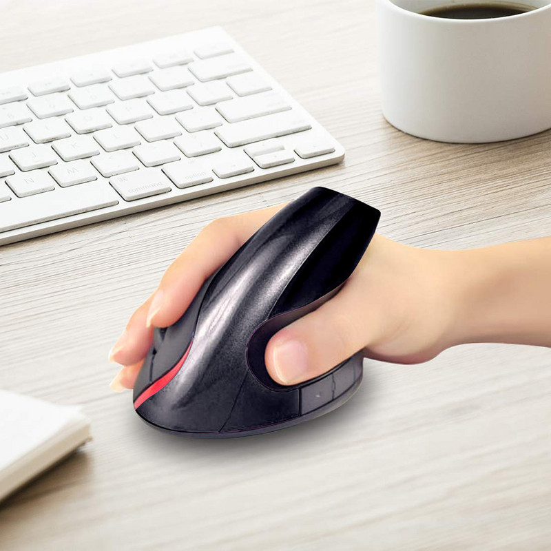 2,4 GHz Ergonomski okomiti bežični miš s 5 tipki, podesivi DPI punjivi miševi za igranje za prijenosna računala, bežični okomiti miš