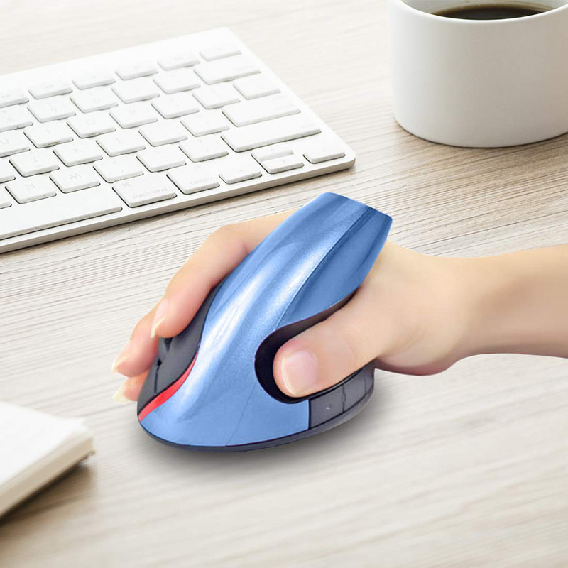 2,4 GHz Ergonomski okomiti bežični miš s 5 tipki, podesivi DPI punjivi miševi za igranje za prijenosna računala, bežični okomiti miš