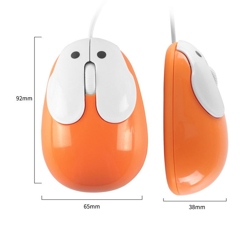 Slatki crtani žičani miš USB optički računalni miš za igrice 1600DPI igrački tihi mini miš za PC prijenosno računalo Desktop Djevojka Poklon