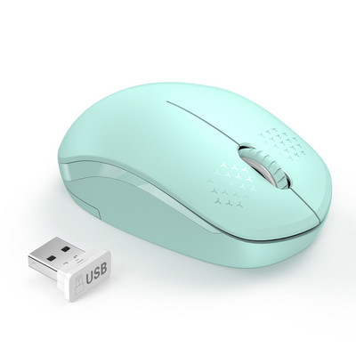 Seenda 2.4G USB bežični miš s USB prijemnikom Prijenosni Mint Green Mini Slim Mause za PC Računalo Tablet Laptop