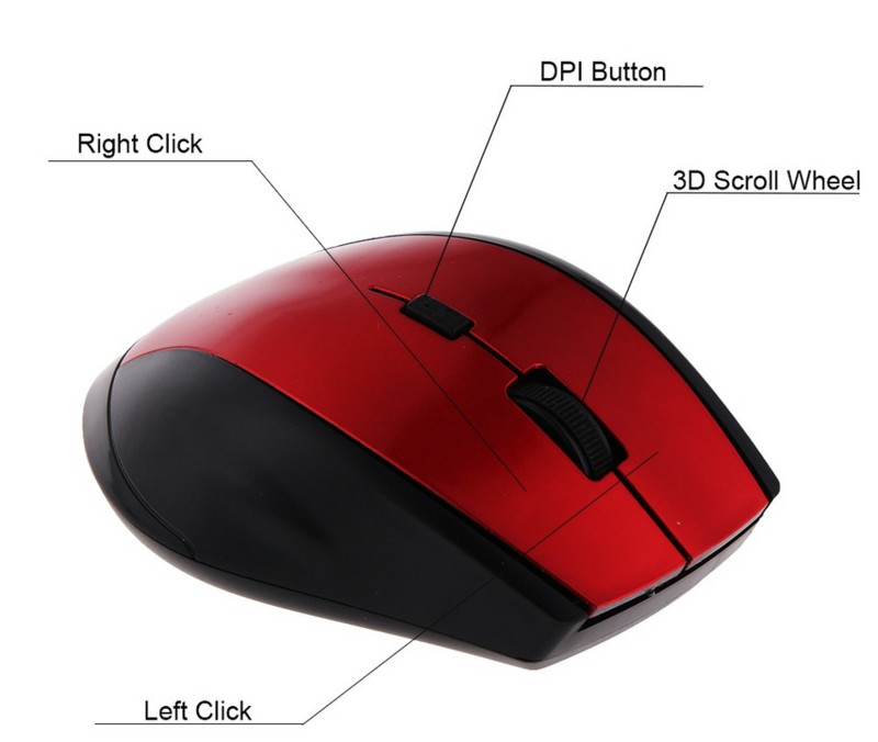Mouse fără fir Bluetooth de 2,4 Ghz pentru computer PC Gaming Mouse pentru jocuri cu receptor USB Accesorii pentru laptop pentru Windows Win/XP/Vista
