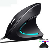 Ergonomski vertikalni miš za igranje RGB svjetlo Računalni optički miševi 3200DPI USB žičani zdravi zglob 6D Mause Gamer za PC prijenosno računalo