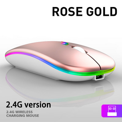 Računalni igrač Bežični Bluetooth RGB LED pozadinsko osvjetljenje Tihi miš Za MacBook Tablet Računalo Laptop PC Miševi Slim Quiet 2.4G