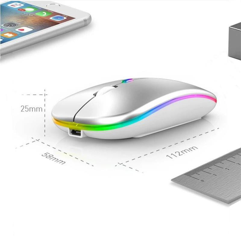 Računalni igrač Bežični Bluetooth RGB LED pozadinsko osvjetljenje Tihi miš Za MacBook Tablet Računalo Laptop PC Miševi Slim Quiet 2.4G