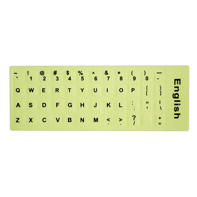 Fluorescenciniai klaviatūros lipdukai rusų ispanų prancūzų arabų anglų kalbos raidžių išdėstymas šviečiantis lipdukas nešiojamam kompiuteriui