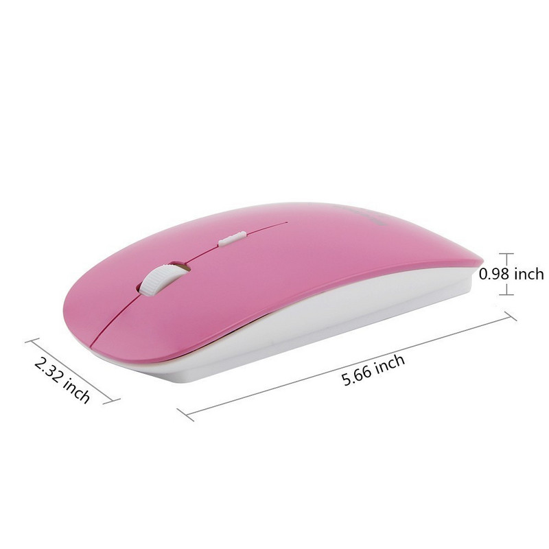 Bluetooth bežični miš optički ultra tanki 3D računalni miš mali ružičasti ergonomski BT 3.0 miševi za PC prijenosno računalo Djevojka