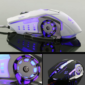 GUIGSI LED светлина, регулируема DPI 2,4 GHz 6 бутона Безжична геймърска мишка за компютър и лаптоп