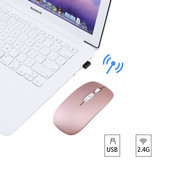 2.4G bežični miš punjivi tihi ultratanki USB optički miš 1600 DPI prijenosni USB ružičasti računalni miševi za prijenosna računala