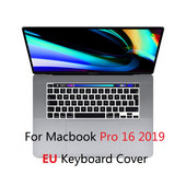 EU Layout Keyboard Protector for Macbook Pro 16 2019 A2141 Keyboard Cover Silicon For Macbook Pro 16 A2141 Keyboard Skin