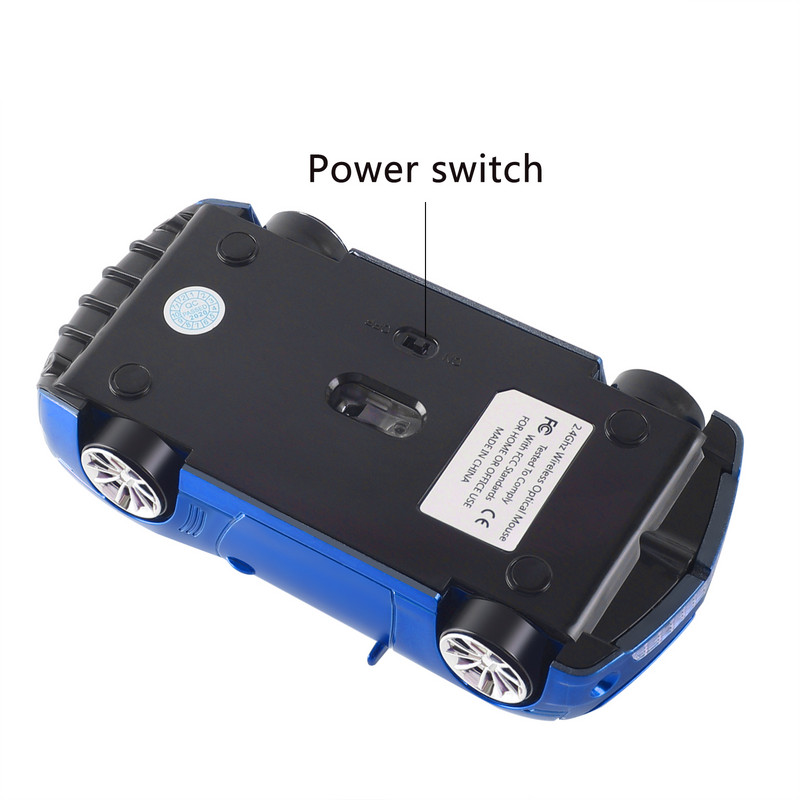 Mini 2.4G bežični miš Cool računalni miševi USB igrački 1600 DPI optički 3D sportski automobilski miš za PC prijenosno računalo Tablet računalo Poklon za djecu