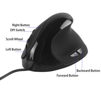 Кабелна вертикална мишка Gamer Оптична акумулаторна ергономична мишка Gaming Безшумни мишки за Windows Mac Компютър Таблет Лаптоп Офис
