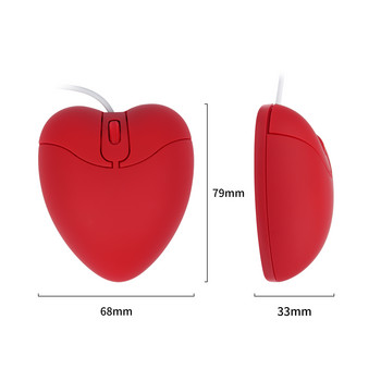 Ενσύρματο ποντίκι υπολογιστή USB Optical Creative Gaming Cute Mause Ergonomic Love Heart 3D Ποντίκια για φορητό υπολογιστή Tablet Notebook κορίτσι Δώρο