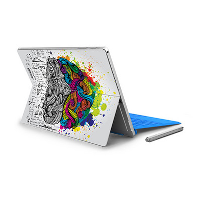 Έγχρωμες επιφάνειες Laptop Εγκεφάλου για Microsoft Surface Pro 4 Pro 5 Πίσω κάλυμμα Αυτοκόλλητα PVC κατά της σκόνης για Surface Pro 6 Shell Decal