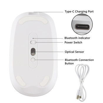 5.0 Bluetooth ασύρματο ποντίκι Επαναφορτιζόμενο εργονομικό αθόρυβο Mause USB οπτικά ποντίκια γραφείου για φορητό υπολογιστή tablet Υπολογιστής Xiaomi
