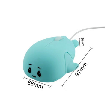 Сладко изображение на делфин Карикатура Мишка Kawaii Мишка Аксесоари за игри Жична мишка Аксесоари за лаптоп Ергономична жична мишка за игри