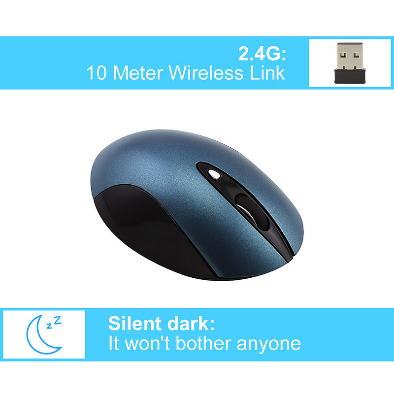 4D 2.4GHz USB bežični miš Mute Ergonomic Mause 800-1200-1600 DPI Podesivi uredski miševi za PC prijenosno stolno računalo