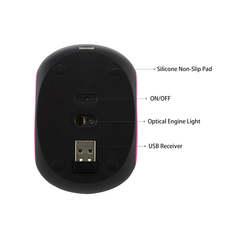 Mouse fără fir drăguț, reîncărcabil, 3D, desene animate, jucător tăcut, ergonomic Mause Kawaii, șoareci optici USB pentru PC, laptop, copii, cadou pentru copii