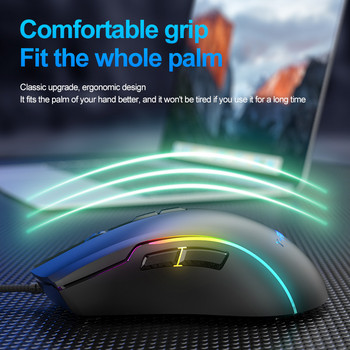 Εργονομικό ενσύρματο ποντίκι παιχνιδιών USB 7200 DPI Οπτικό παιχνίδι 7 κουμπιών Ποντίκι με οπίσθιο φωτισμό RGB Gamer Ποντίκια υπολογιστή Mause για φορητό υπολογιστή