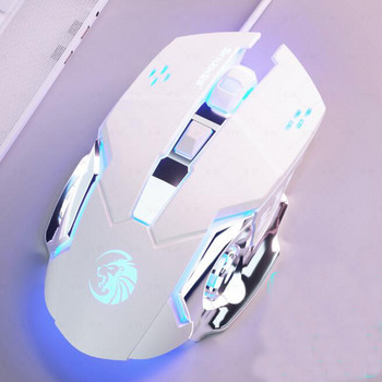 Безшумни безшумни мишки Жична метална RGB лека механична игрална мишка за компютър, лаптоп