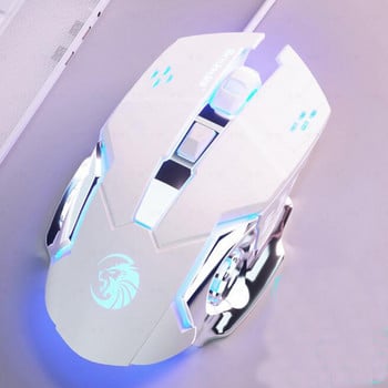 Silent Mute Mice Ενσύρματο μεταλλικό RGB Light Mechanical Gaming Mouse για φορητό υπολογιστή υπολογιστή