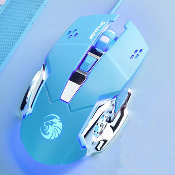 Silent Mute Mice Ενσύρματο μεταλλικό RGB Light Mechanical Gaming Mouse για φορητό υπολογιστή υπολογιστή