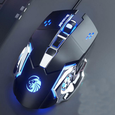 Silent Mute Mice Ενσύρματο μεταλλικό RGB Light Mechanical Gaming Mouse για φορητό υπολογιστή υπολογιστή