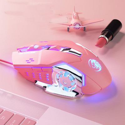 Silent Mute Mice Ενσύρματο μεταλλικό RGB Light Mechanical Gaming Mouse για φορητό υπολογιστή υπολογιστή