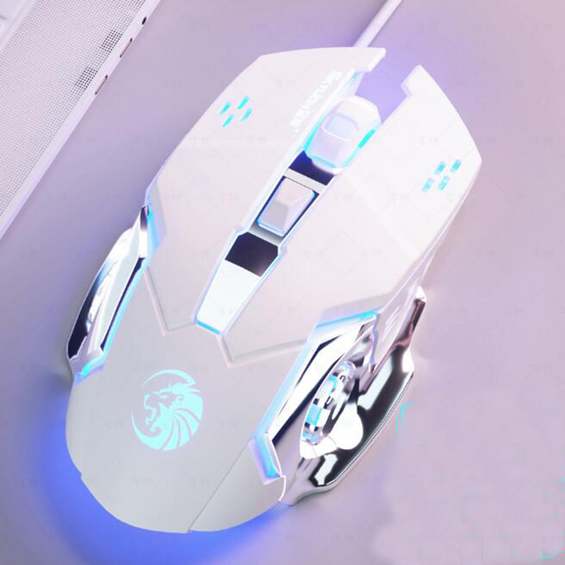 Silent Mute Mice Ενσύρματο μεταλλικό RGB Light Mechanical Gaming Mouse για φορητό υπολογιστή υπολογιστή