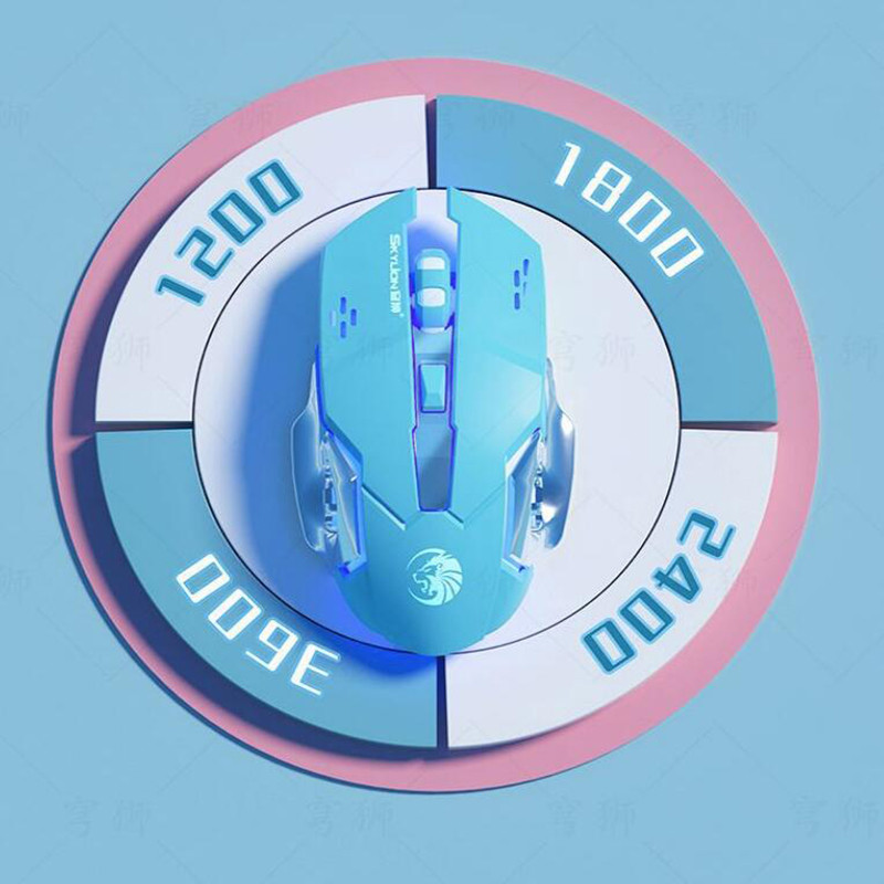 Silent Mute Mice Ενσύρματο μεταλλικό RGB Light Mechanical Gaming Mouse για φορητό υπολογιστή υπολογιστή