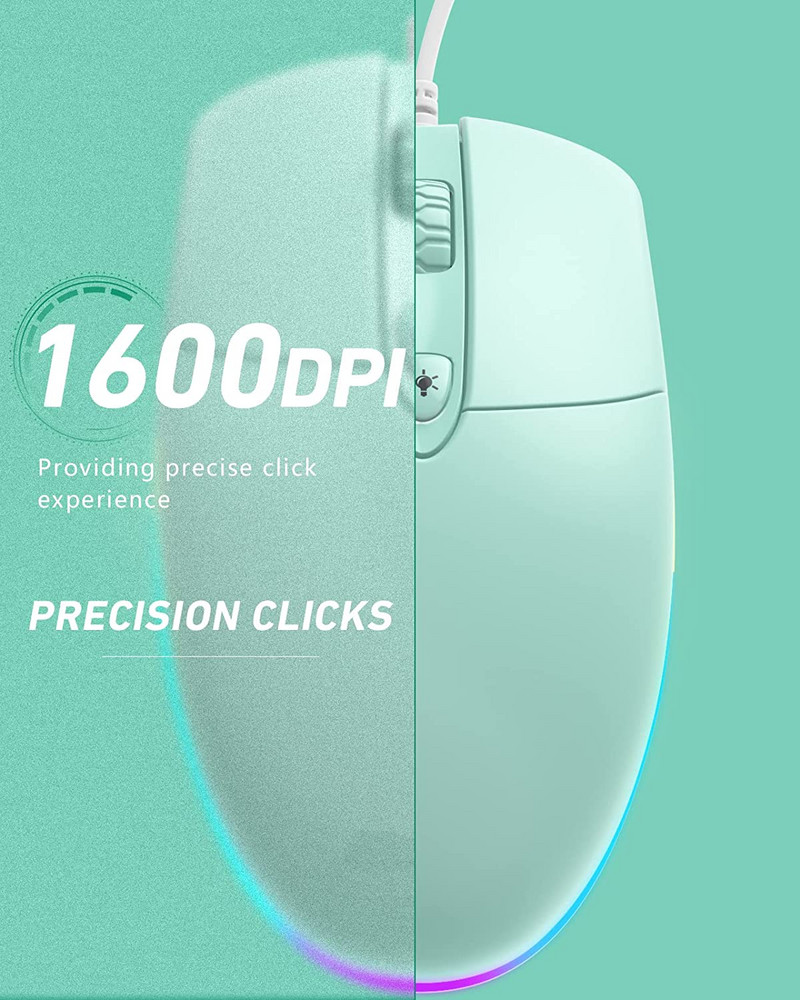 Jelly Comb Žičani USB miš RGB Gaming miševi s pozadinskim osvjetljenjem za PC Računalo Prijenosno računalo Windows Desktop 1600 DPI Vino Crveno Crno Bijelo